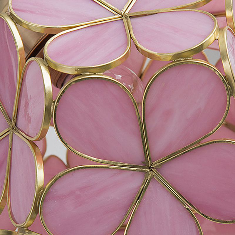 Hannelise Glass Semi Flush Mount, Pink