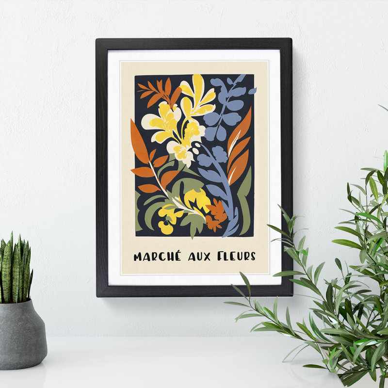 French Flower Market Exhibition No.6 - Single Picture Frame Print on Wood, 34cm H x 25cm W x 2cm D
