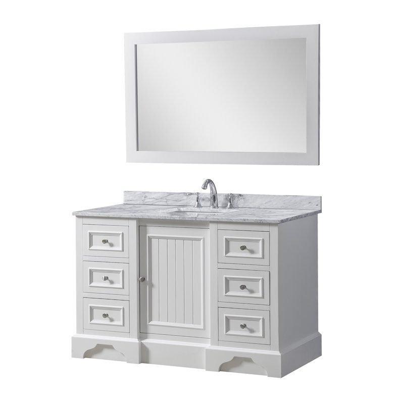 48'' Single Bathroom Vanity with Marble Top