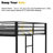 Metal Full Over Bunk Bed For Bedroom, High Weight Capacity, Design, Exchangeable , No Box Spring, Simple Installation Classic Square In Metal, , Spring