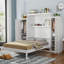 Lit escamotable double avec garde-robe et 2 tablettes de rangement-523191144