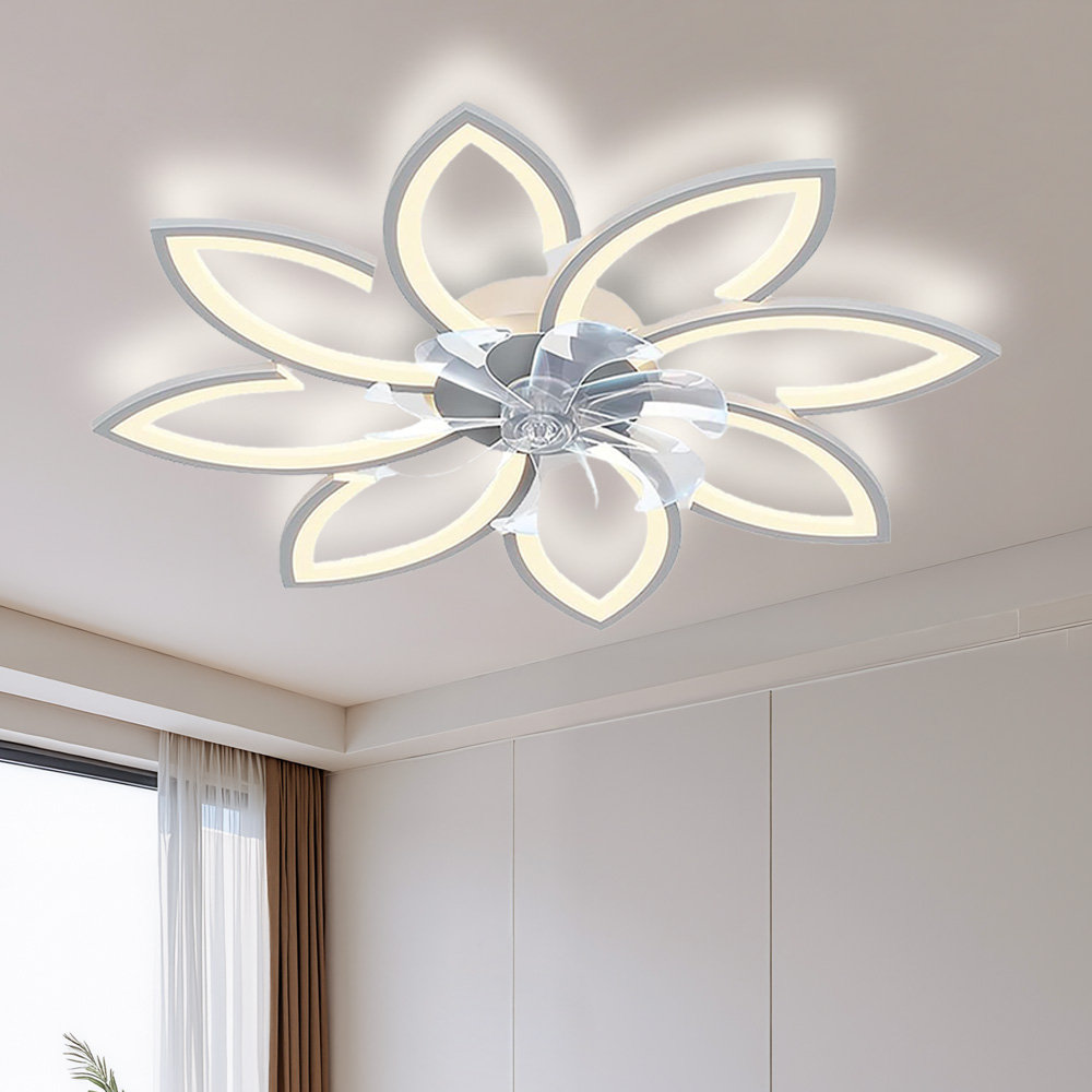 LED Ceiling Fan Quiet dimmable Fan Light Ceiling Light with Remote Control and APP Control