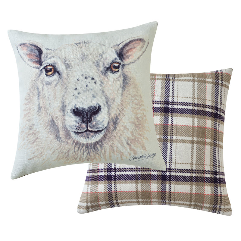Beige Square Throw Cushion