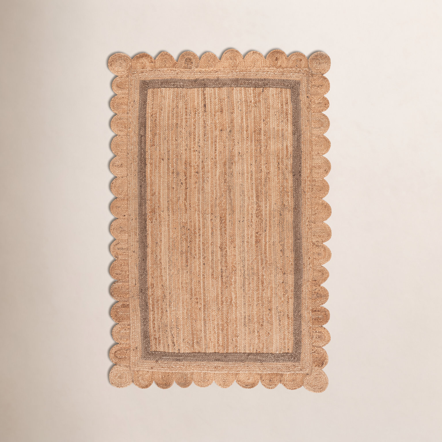 Inaki Hand-Woven Geometric Jute Rug, Rectangle 5' x 8'