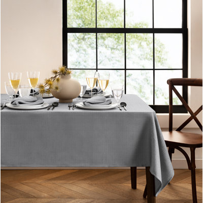 Avo Solid Texture Water And Stain Resistant Rectangular Polyester Tablecloth