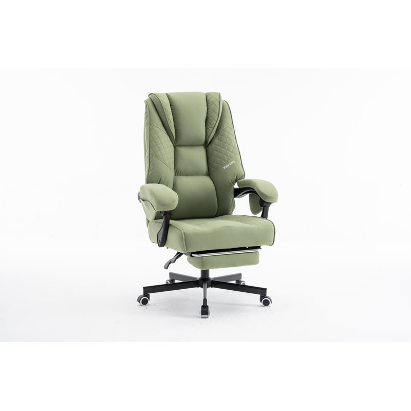 Ergonomic Office Gaming Chair With Adjustable Armrests & Retractable Footrest, Green