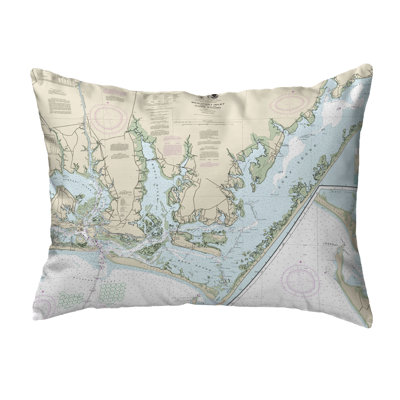 Coussin décoratif extérieur non câblé Beaufort Inlet and Part of Core Sound, NC