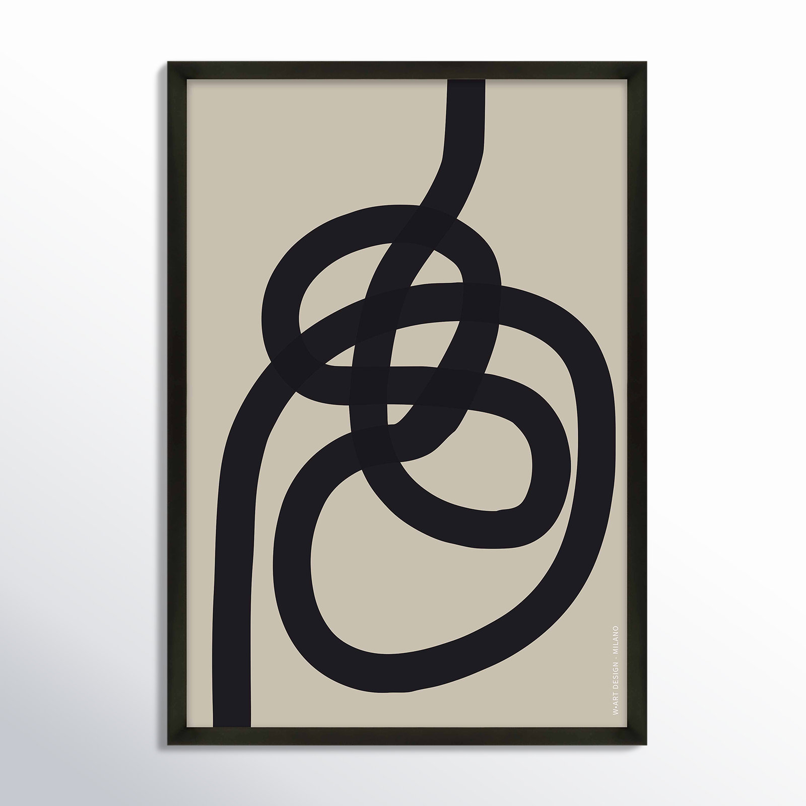 Intertwined 2 by Romina Gadler, Black Framed Canvas, 38" H x 26.5" W x 1.25" D