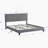 King Size Upholstered Platform Bed Frame, Button - Tufted Linen Headboard, Wood Slat, Gray-167936490-167936488-167936404