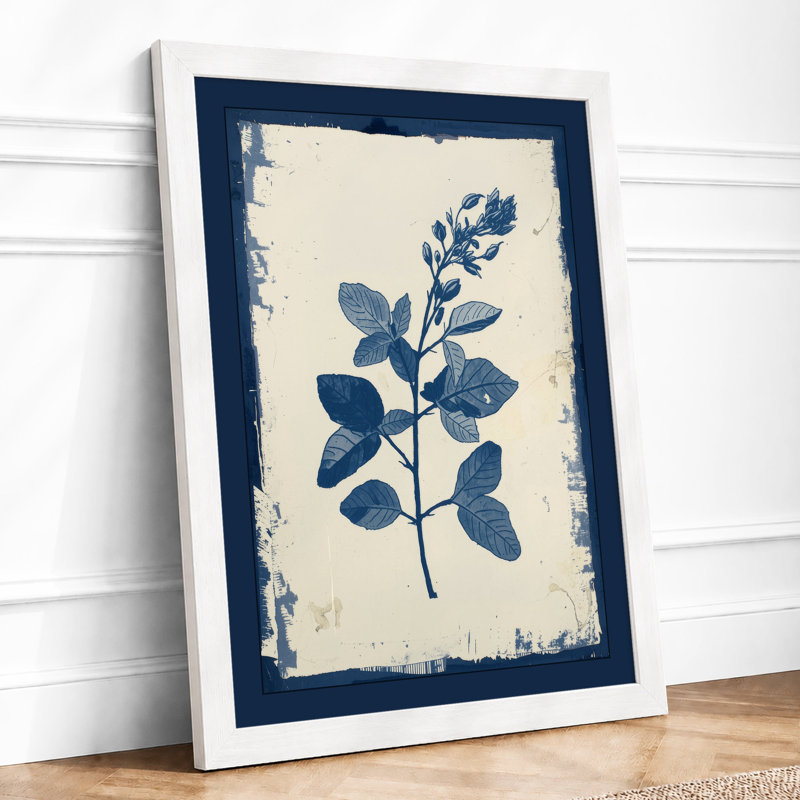 Indigo Study Botanical - Print, A1 - 84.1 x 59.4 cm, White