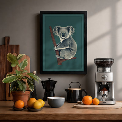 Koala on Branch Modern - Framed Print