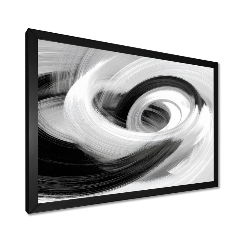 Alyssea - abstrait, impression sur toile, art mural abstrait blanc, Reproduction encadrée, Noir, H 12 po x l 20 po