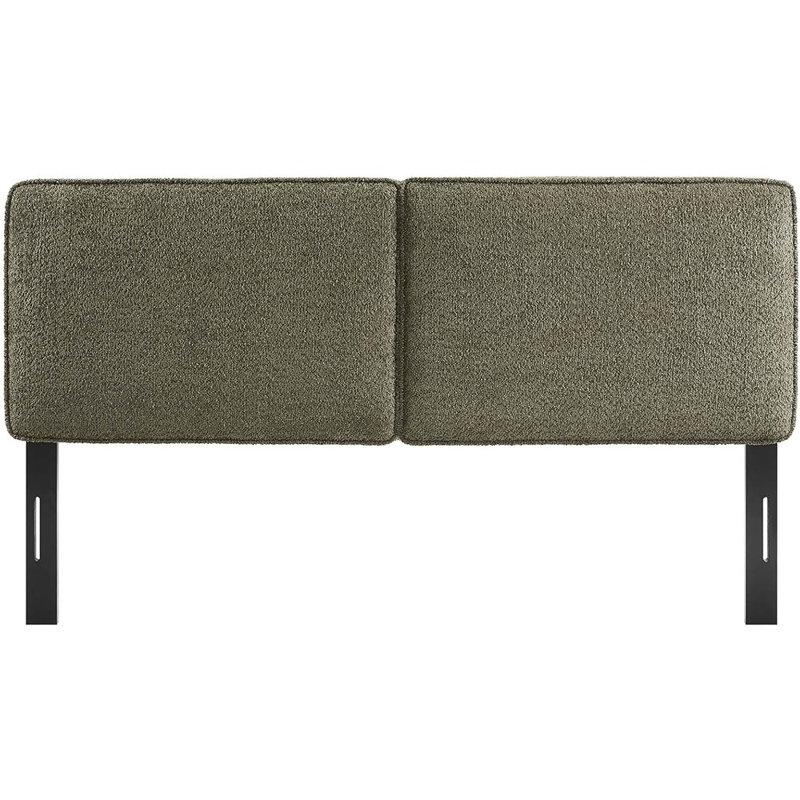 Modern Fabric Full Headboard With Padded Pillow Design, Height-Adjustable Mounting
