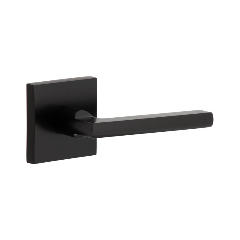 Rosace simple Viaggio Quadrato avec levier Milano, Droite, Noir satiné, Rosette Quadrato