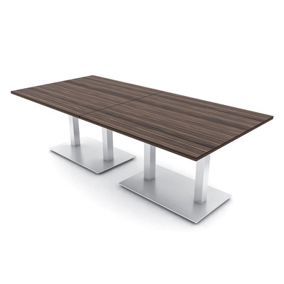 Table de conférence rectangulaire avec base en métal double