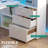 L Shaped Desk With Bookshelf and  Drawer, Corner Desk with LED Lights-812758170