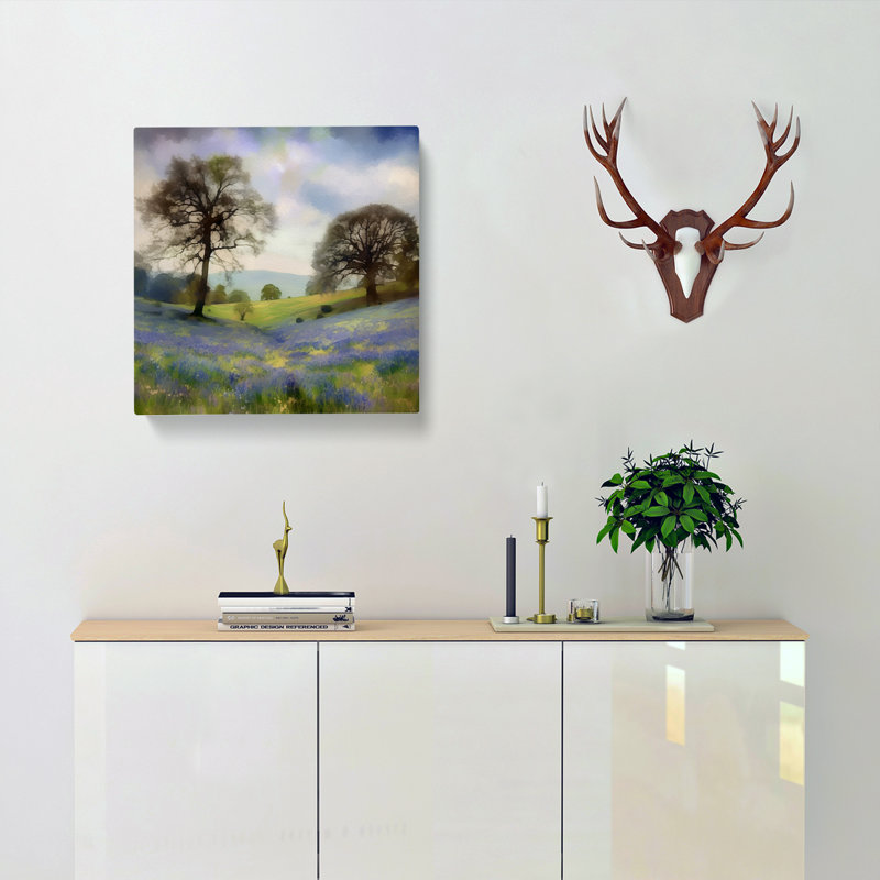 Bluebell Field Digital Art - Print, 50cm H x 50cm W x 3cm D