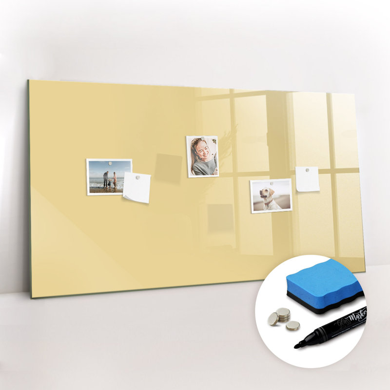Magnetic Glass Dry Erase Board, Creamy