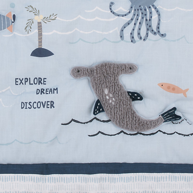 Ensemble de literie pour lit de bébé 4 pièces NoJo Explore Dream Dream Vandewa Ocean 