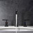 Matt Black Widespread Bathroom Sink Faucet With With CUPC Water Supply Hose And Cartridge