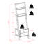 Whitlatch 2-Drawer Leaning Shelf in Black Finish, 69.21'' H X 22.78'' W X 14.18'' D