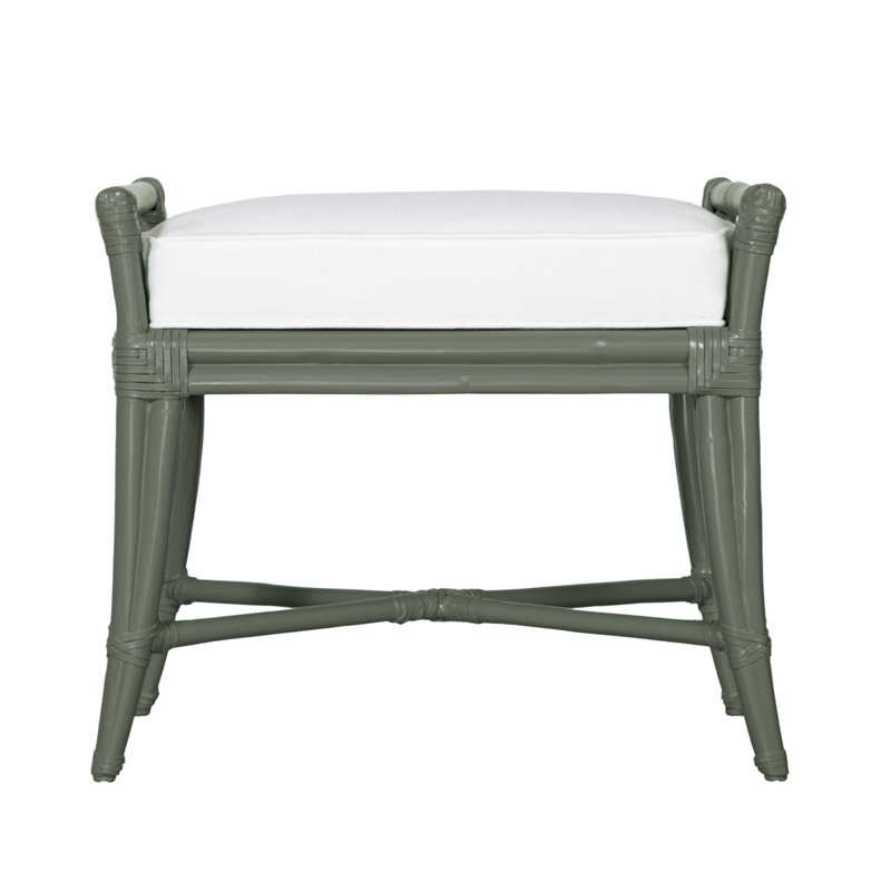 Malacca Upholstered Bench, Evergreen