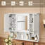Pharmacie murale 35 "x 28" avec miroir et tablettes ouvertes | Idée de cadeau-752954348