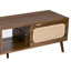 Tv Stand For 75/80/85 Inch Tvs, 78 - Living Room Console With Ample Storage, And Glass Storage Design Scheme, Finger Pull Handle, Soft Closing Hinges, Solid Wood Leg Support System Design, Walnut