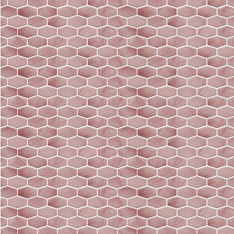 15cm W x 30.5cm L Aluminum Peel and Stick Mosaic Tile, Rose