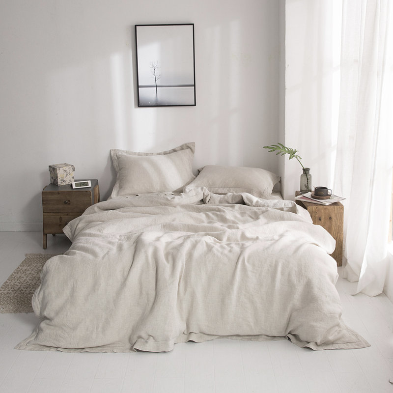 100% Linen Duvet Cover Set, King Duvet Cover + 2 Shams, Linen