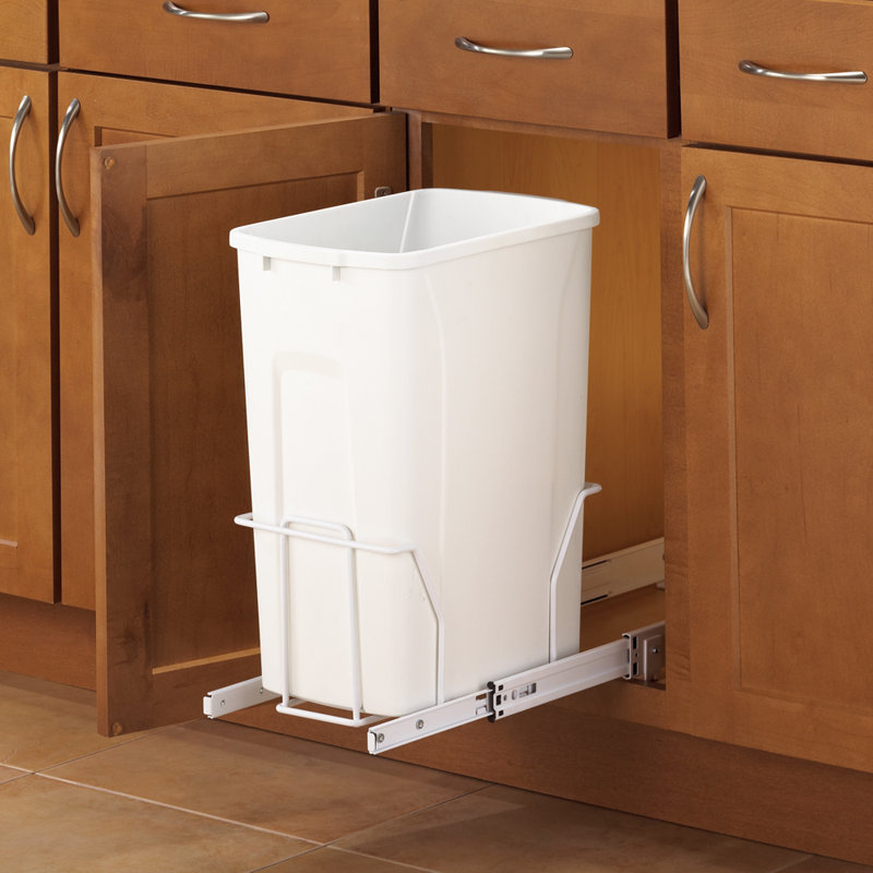 Real Solutions RS-PSW9-1-20-W 20 Qt. Poubelle escamotable, Blanc, 29 pte