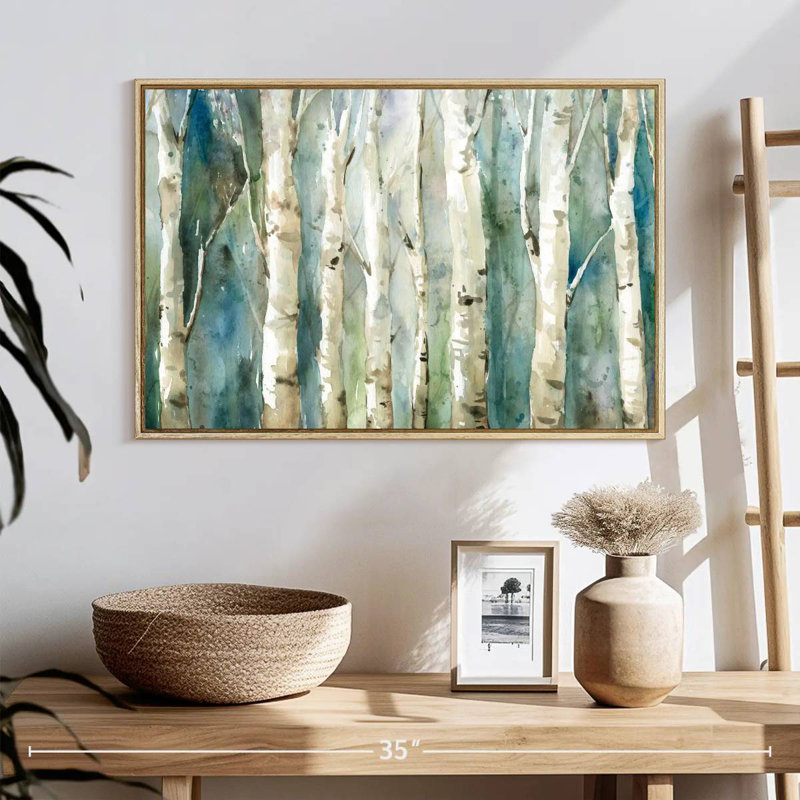 Birch River Walk, 25 po x 17 po, Cadre flottant en bois naturel