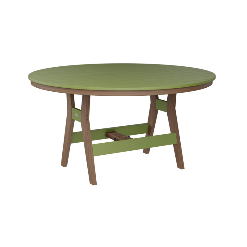 Berlin Gardens Harbor 60″ Round Counter Height Table, Kiwi Green, Antique Mahogany, 38.87" H x 60" W x 60" D
