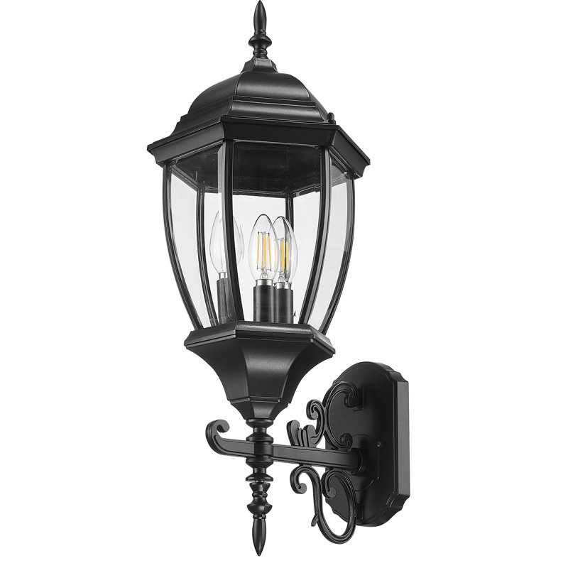 Lanterne murale d'extérieur à 3 lumières H 22,5 po Drumkeeran, Noir mat