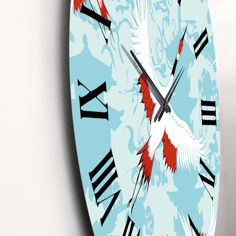 Cigogne orientale rouge et blanche - Horloge murale traditionnelle, Petit
