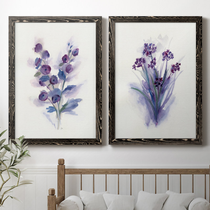 «Pretty in Purple I», ensemble de 2 reproductions d'art, Pas de tapis, H 37,5 po x l 55 po x P 1,5 po
