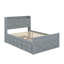 Lit double en bois avec lit gigogne et trois tiroirs de rangement-11556225