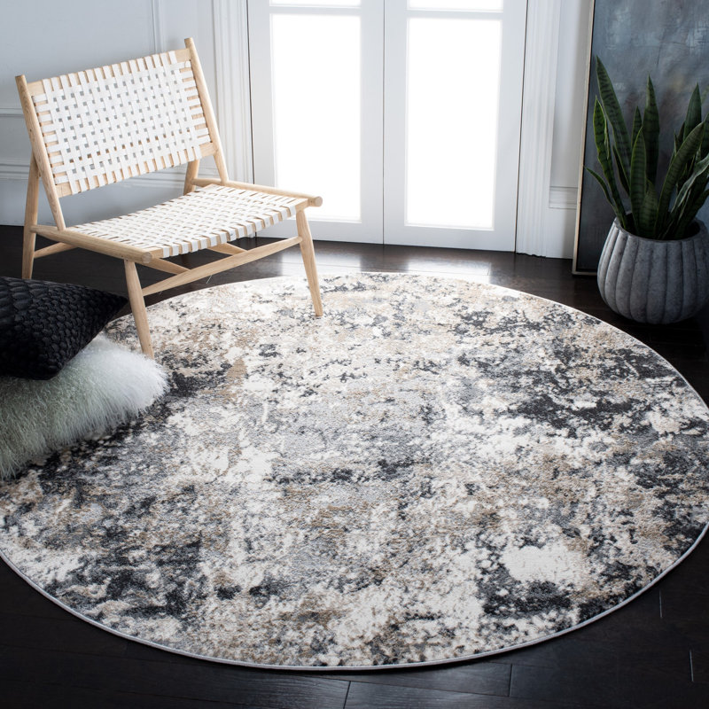 Castanon Performance Abstract Rug, Round 6'7"
