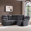 Canapé d'angle en L 4 places de 101,2 pouces (257 cm) avec inclinaison électrique et console centrale fixe, gris foncé-1594489428-1596840655