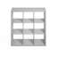 Organisateur de rangement Furinno simple à dos ouvert, tablette debout, 9 cubes, gris clair-563564043-563564042