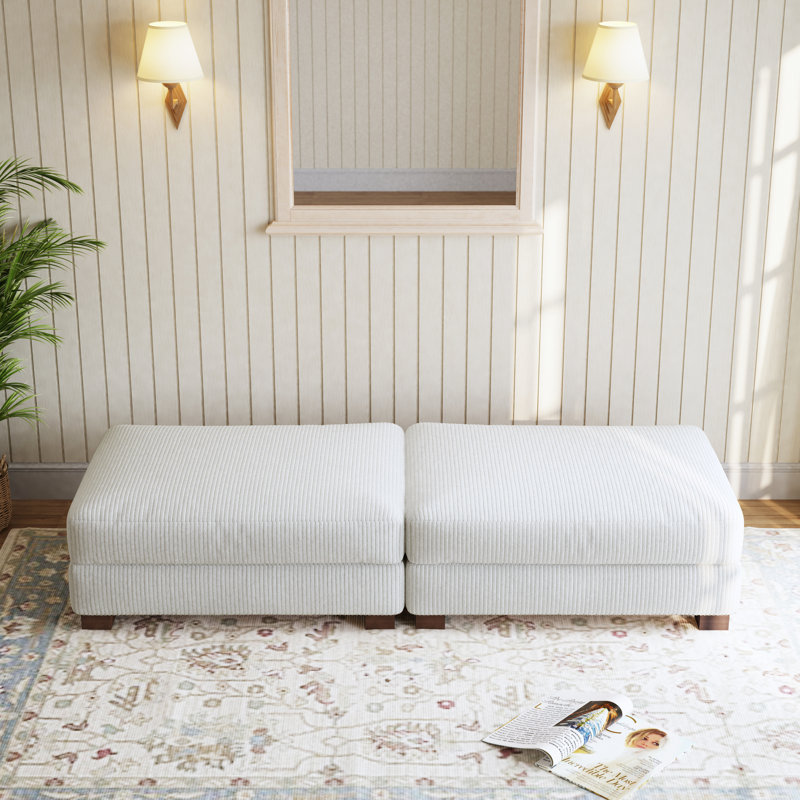 Maelina 110.7Cm Wide Square Standard Ottoman, Beige