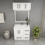 Meuble-lavabo autoportant de 36 po avec lavabo en acrylique renforcé Victoria (côté gauche) et armoire supérieure Victoria-100853500