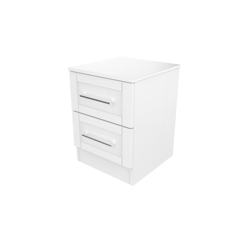 Fully Assembled Fagersta 2 - Drawer Nightstand, White Ash / Oak