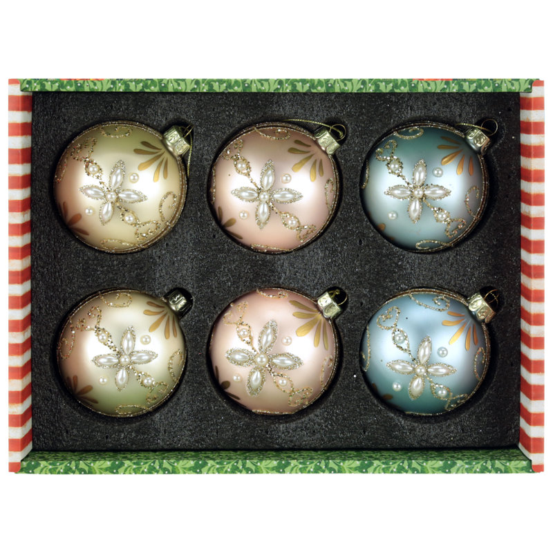 Floral Pearl Ornament, 3 Inches