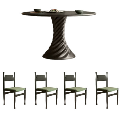 Ensemble de table ronde à pieds rotatifs