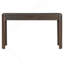 Console rustique avec coins arrondis pour plus de sécurité et 3 tiroirs dissimulés, table d'appoint robuste avec pieds épais, finition expresso, idéale pour le salon.