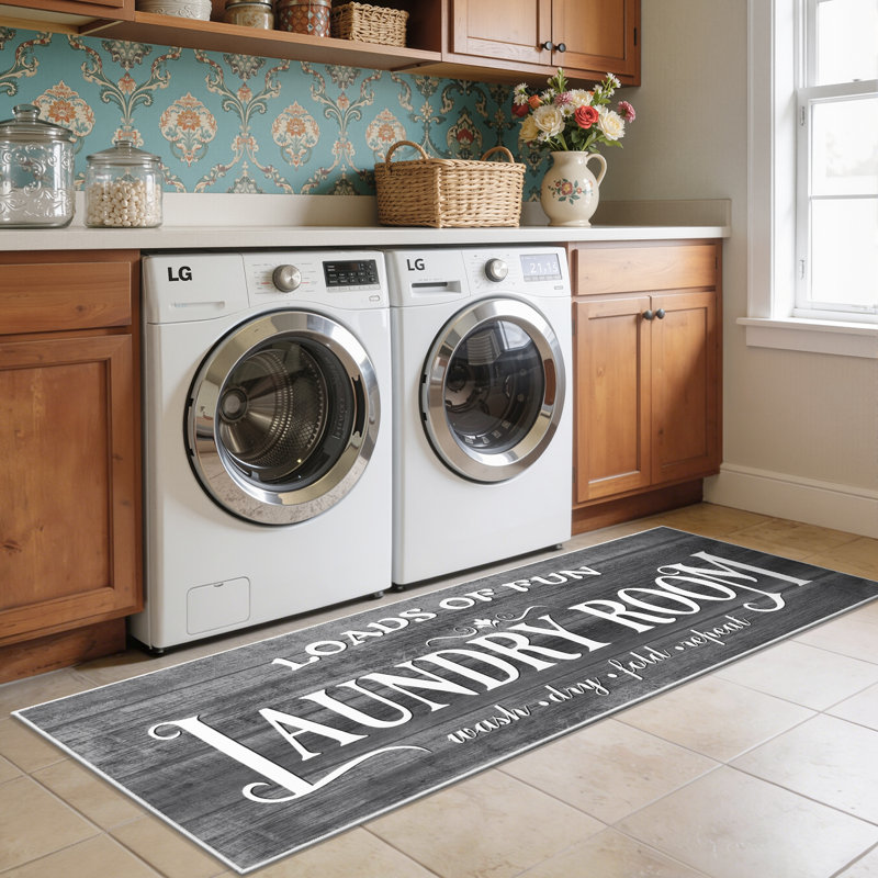 Tapis de couloir antidérapant lavable 2 pi x 6 pi, Gris