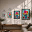 Florals In Blue Vase Boho - Single Picture Frame Print-1070426605-1070426607