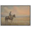 «Western Cowboy Riding Horse In The Field», impression sur toile encadrée pour chambre à coucher-109881747-109881751