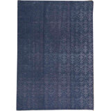 Damask Area Rug in Dark Blue